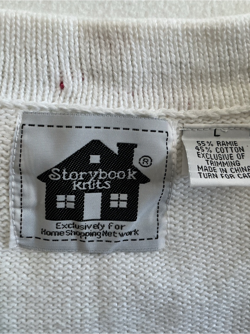 Storybook Knits Garden of Love 2pc Set Large Cream Embroidered Sweater & Tank - Picture 4 of 12